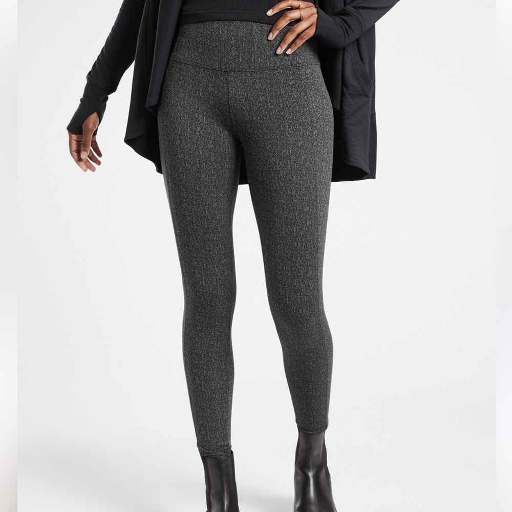 Athleta Delancey Herringbone Tights Leggings Gap Gray Size S NWOT #215